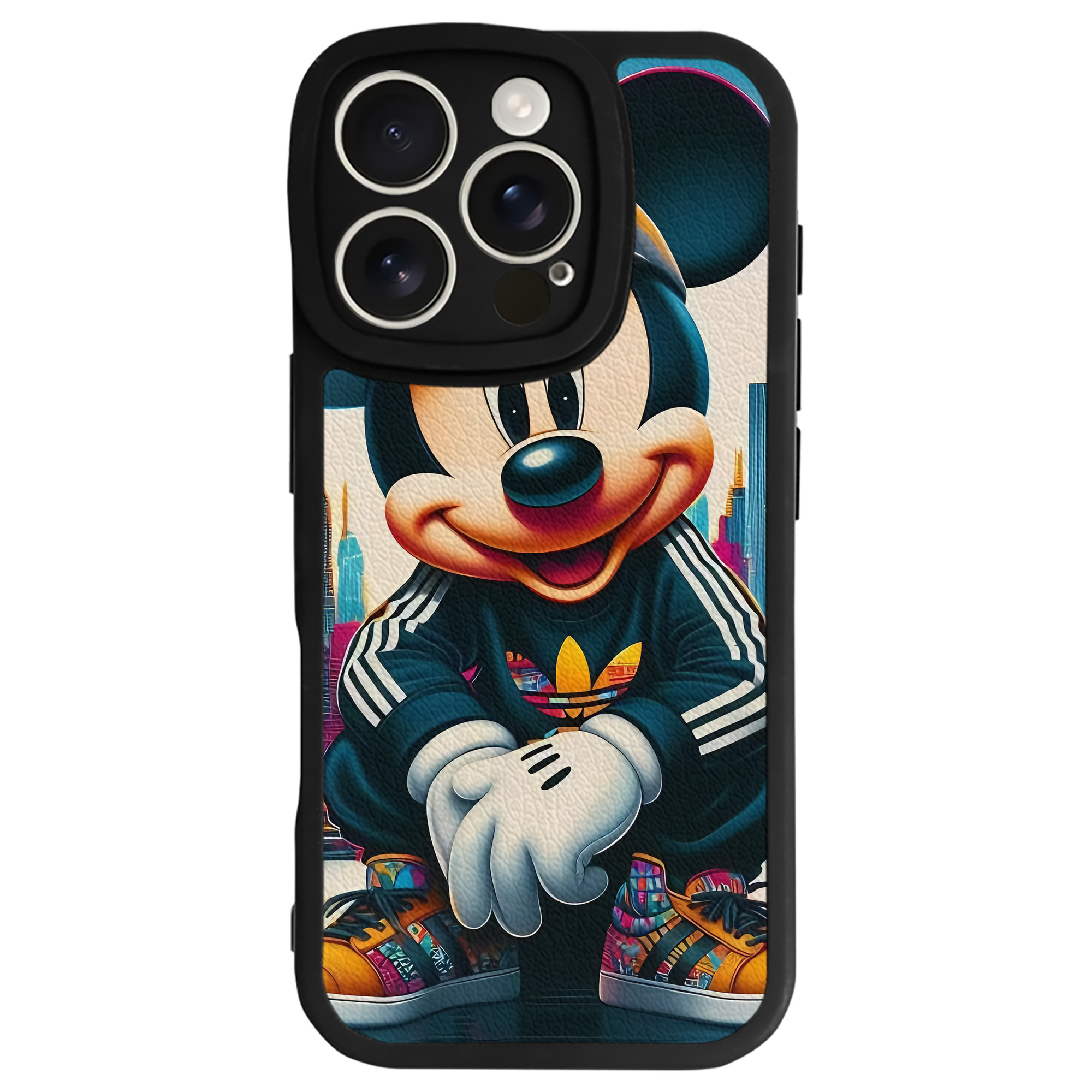 （画像用） ミッキーマウス Mickey Mouse 【iPhone 16シリーズ対応】シリコンスマホケース（レザー調） 材質：シリコン